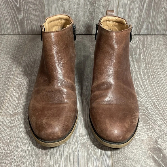Franco Sarto Leather Keegan Ankle Boots Brown 9M - Picture 2 of 13